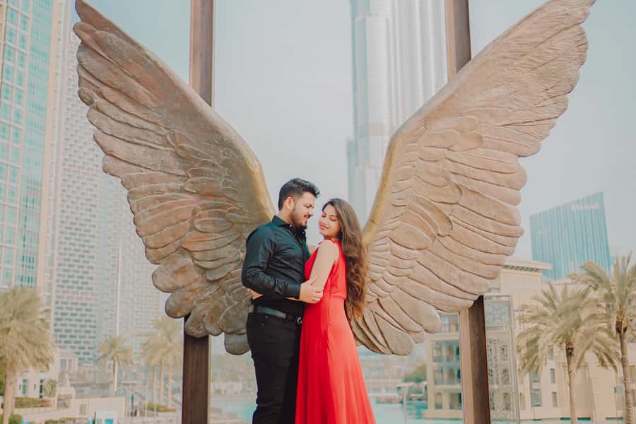 Dubai: Iconic Burj Khalifa Pre-Wedding Photoshoot - Four Burj Khalifa backdrops in two hours