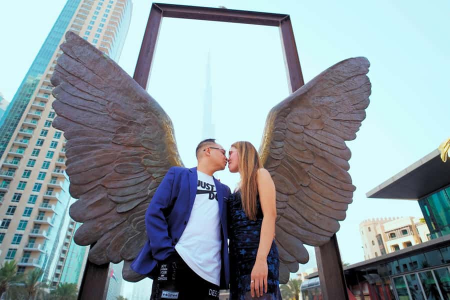 Dubai: Iconic Burj Khalifa Pre-Wedding Photoshoot - Burj Khalifa closes the route, outside the tower