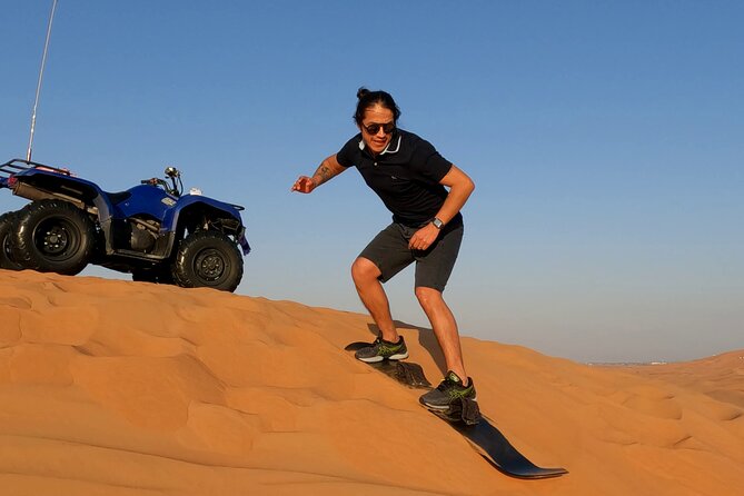 Dubai: Jeep Desert Safari, Camel Ride, and Quad Bike Tour - 4x4 dune bashing across Lahbab