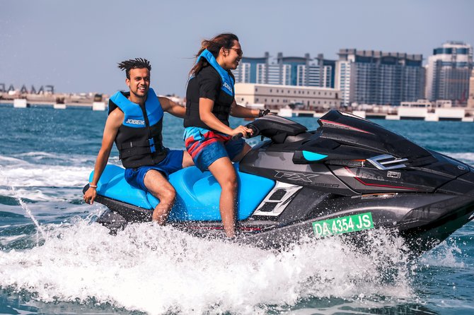 Dubai: Jet ski Adventure Rides Burj Al Arab, Burj Khalifa & Atlantis - From Fishing Harbor 1 to open water