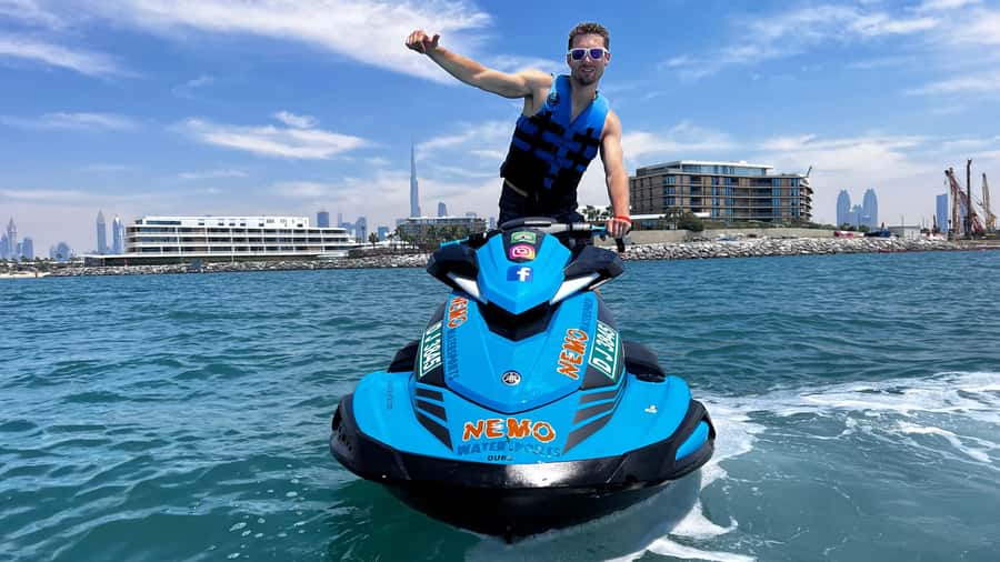 Dubai Jet Ski: Burj Khalifa, Burj Al Arab, Pics & Ice Cream! - Burj Al Arab from the water