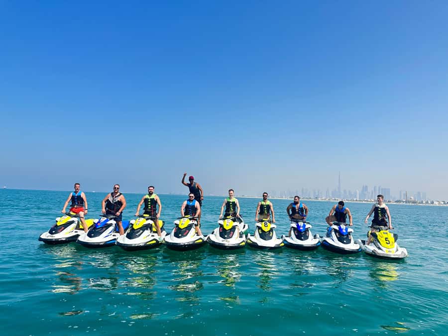 Dubai: Jet Ski Tour of Burj Al Arab & Atlantis the Palm - The return ride, Marina views, and Burj Khalifa