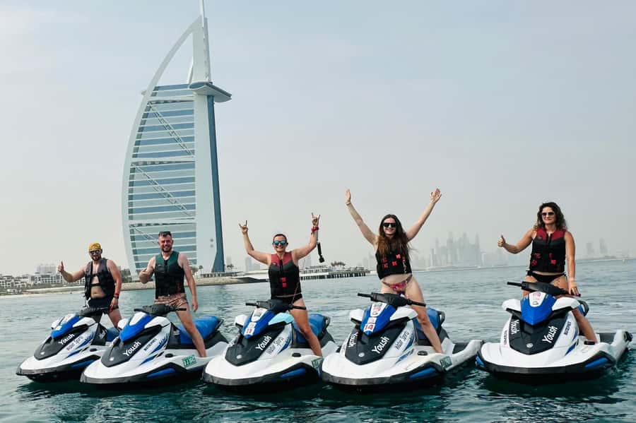 Dubai: Jet Ski Tour of Burj Al Arab with Photos - The safety briefing and first moments on the water