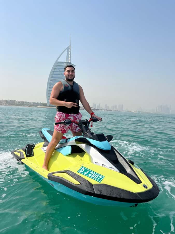Dubai: Jet Ski Tour To Atlantis Hotel and Burj Al Arab - Following the Guide Out Toward the Burj Al Arab