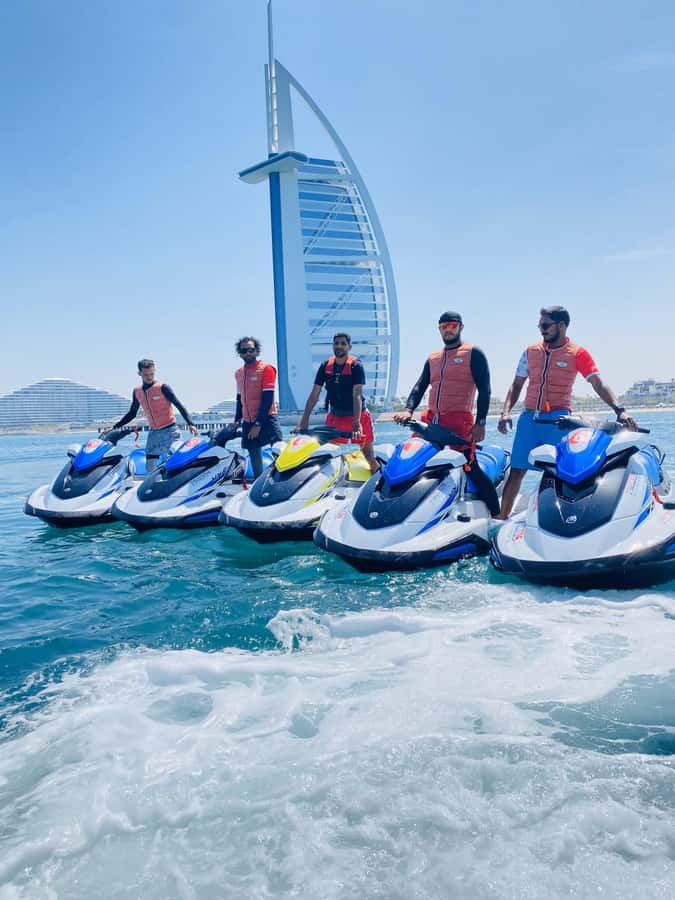 Dubai: Jet Ski Tour to Burj Al Arab and Atlantis - Riding toward Dubai’s most famous hotel