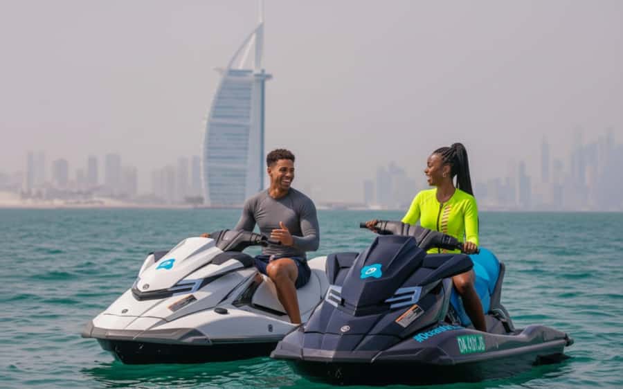 Dubai: Jetski, Burj Khalifa, Burj Al Arab, Juice, & Photos - The safety briefing before the throttle