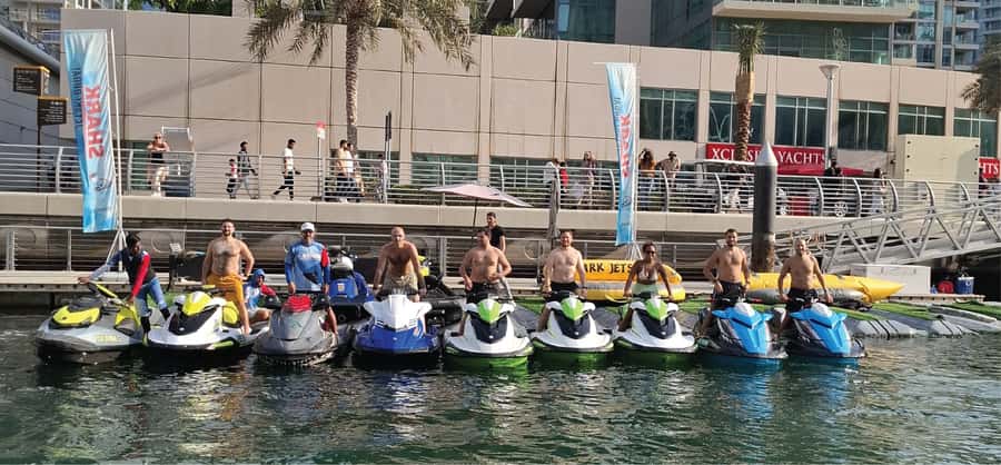 Dubai: Jetski Tour to Dubai Eye, JBR, Palm & Burj Al Arab - Riding from Shark Jetski Yacht Club