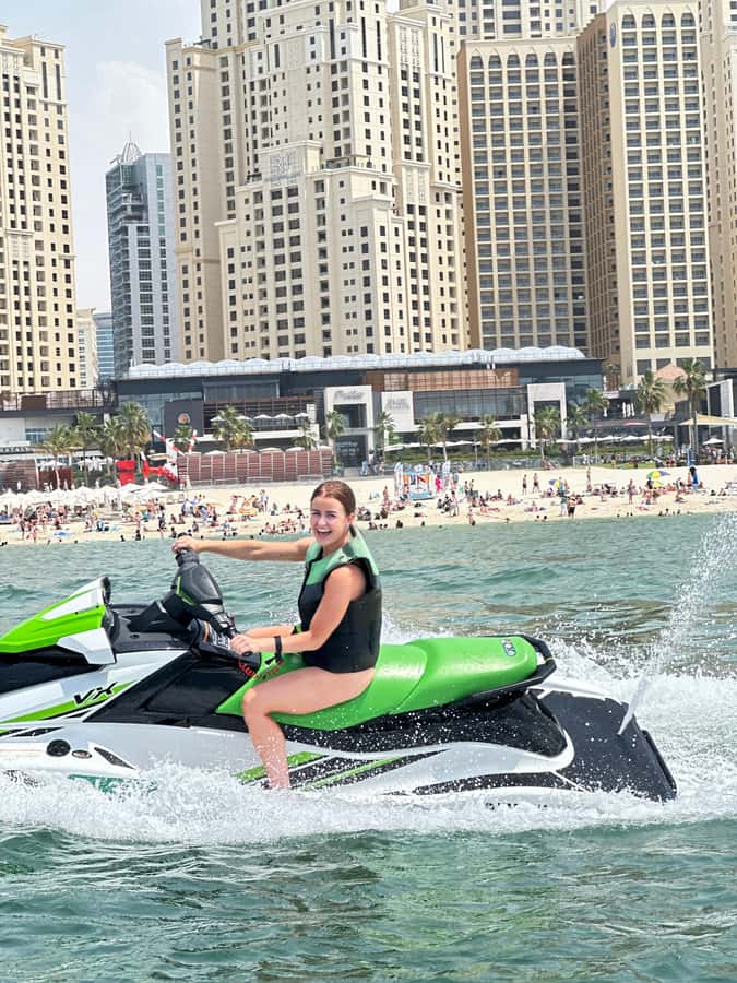 Dubai: Jetski Tour to Dubai Eye, JBR, Palm & Burj Al Arab - JBR Beach and the pleasure of open space