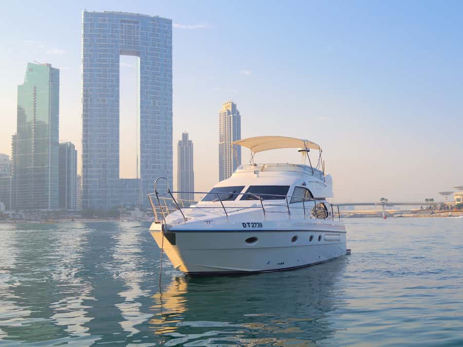Dubai: Luxury Private 50 FT Yacht Cruise + Optional Sushi - Swimming from the yacht’s platform
