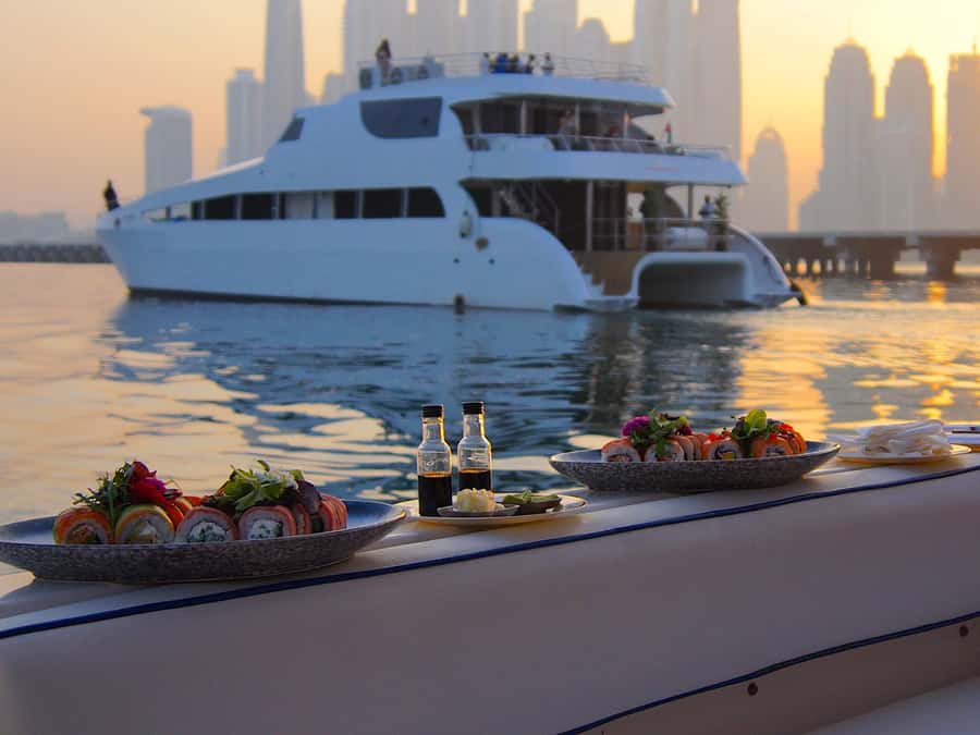 Dubai: Luxury Private 50 FT Yacht Cruise + Optional Sushi - Meeting at Dubai Harbour, not Dubai Marina