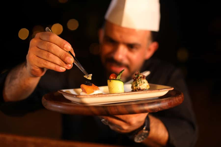 Dubai: Luxury Safari with Michelin-Curated 5-Course Dinner - Fire, aerial acrobatics, henna, and shisha