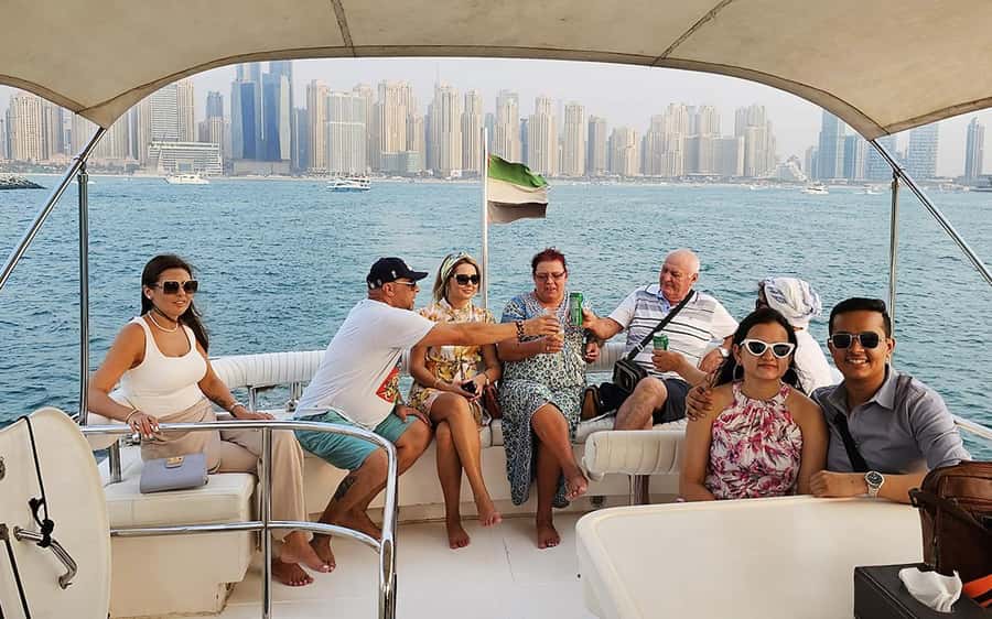 Dubai: Luxury Sunset Yacht Tour with Snacks and Drinks - JBR and the approach to Dubai Marina