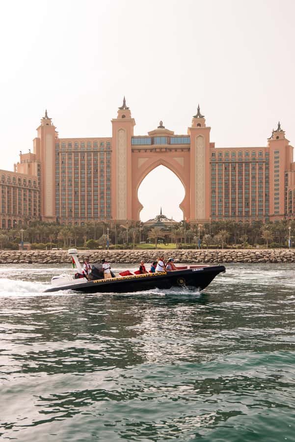 Dubai Marina: 1-Hour Luxury Sightseeing Speedboat Tour - Skydive Dubai adds an unusual landmark