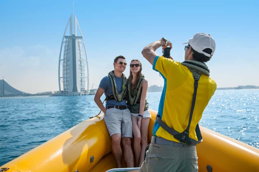 Dubai Marina: Guided Sightseeing Tour by Speedboat - JBR and the beachside hotel strip