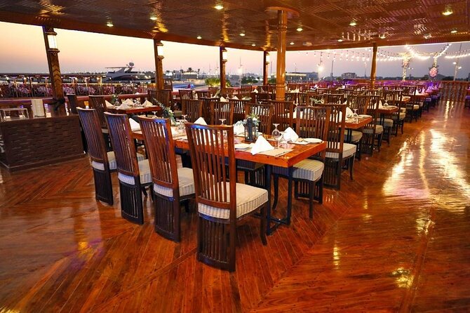 Dubai Marina Luxurious Dhow Cruise Dinner International Buffet - Marina Walk, dessert, and the buffet question