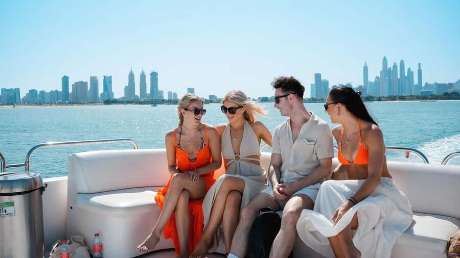 Dubai Marina Yacht Tour: Ain Wheel, JBR & Harbour in 1 Hour - Drinks, comfort, and the onboard mood