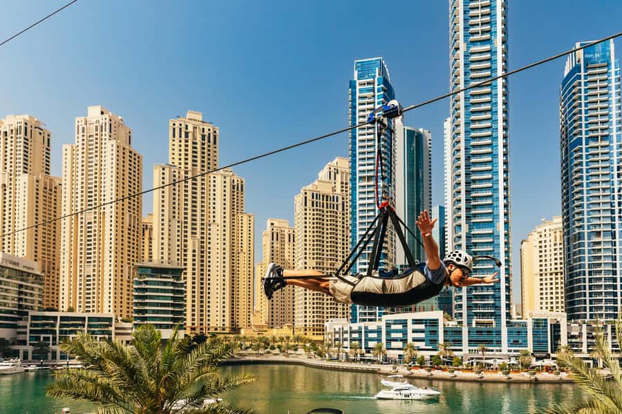 Dubai: Marina Ziplining with Photos, Video and Meal - Who will get the most from the XLine