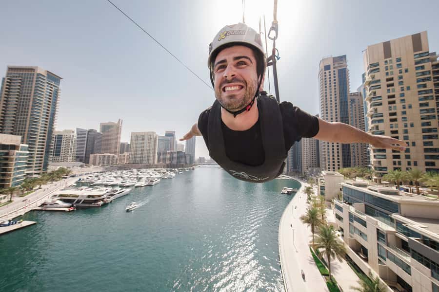 Dubai: Marina Ziplining with Photos, Video and Meal - The one-minute rush across the water