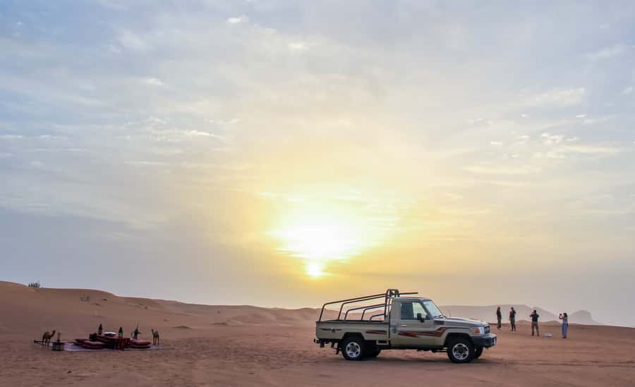 Dubai: Morning Desert Safari with Camel Ride & Sandboarding - The 20-minute dune drive
