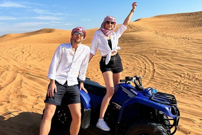 Dubai: Morning Quad bike & Safari Adventure , Sandboarding, camel - What the private format means for you