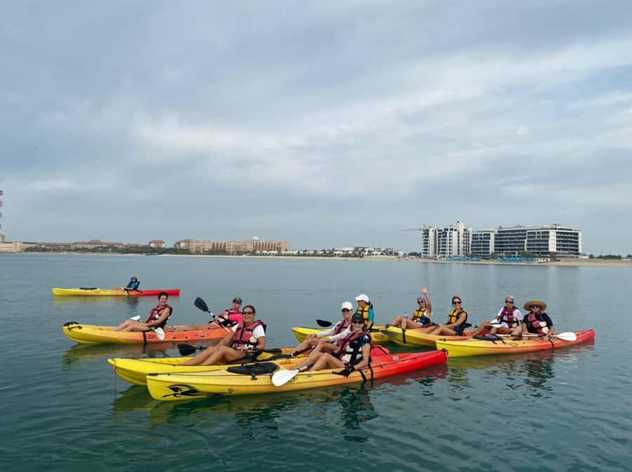 Dubai: Palm Jumeirah Guided Kayaking Tour - What Palm Jumeirah looks like from a kayak