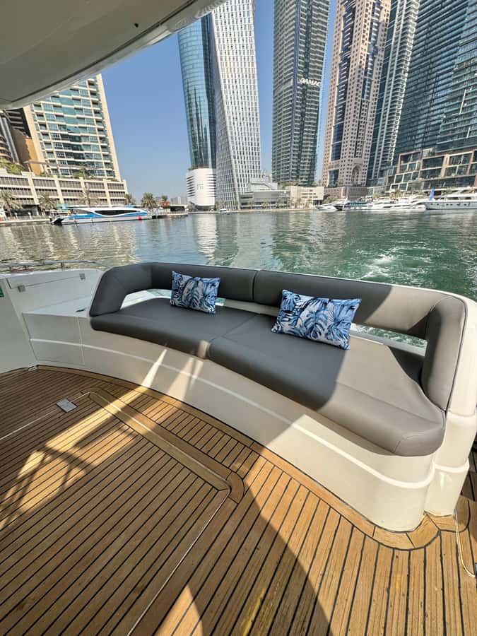 Dubai: Palm Jumeirah luxury private yacht Tour - The three-hour outing adds swimming and food