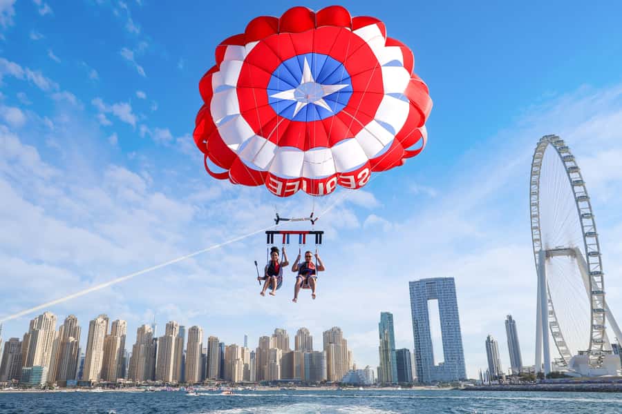 Dubai: Palm View and JBR View Parasailing Experience - The view begins before you leave Dubai Harbour