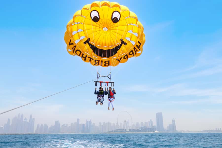 Dubai: Parasailing with Happy birthday Parachute JBR & Palm - What makes the birthday parachute worthwhile