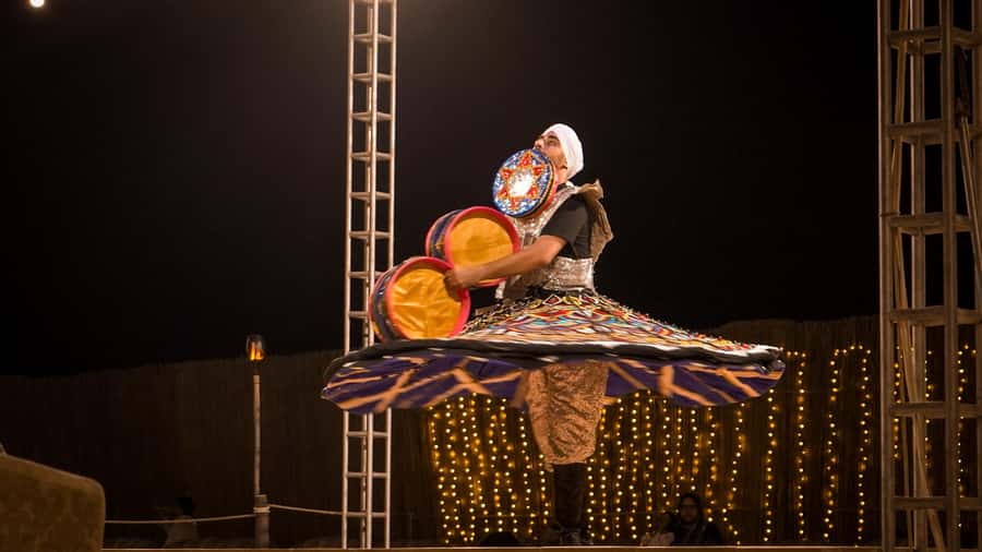 Dubai: Premium Red Dune Safari with Sandboarding & BBQ - BBQ dinner and live entertainment