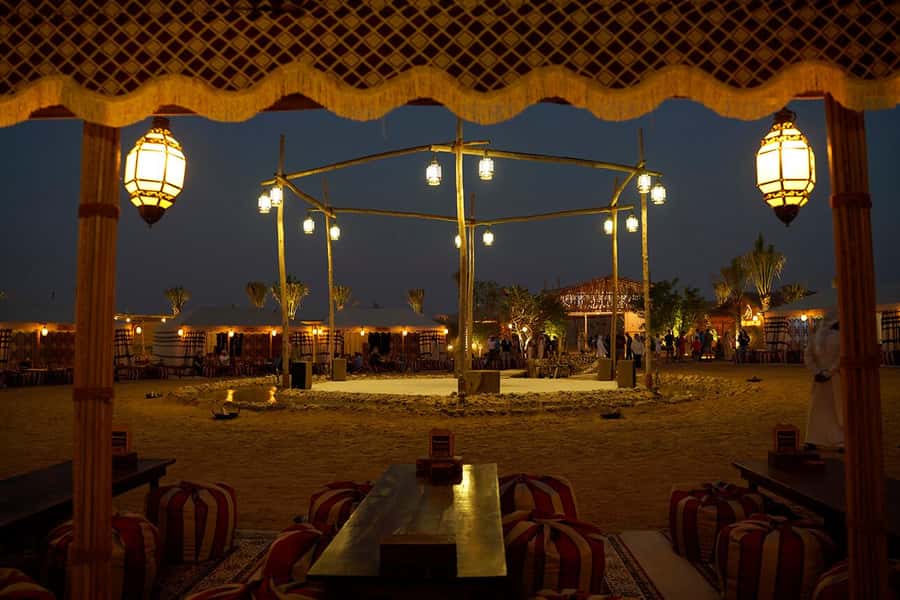 Dubai: Premium Safari, Camel Ride & Al Khayma Camp 3-Buffets - Fire, horses, camels, and Yola dance