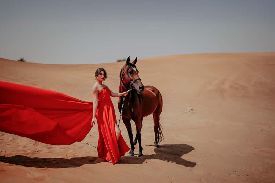 Dubai: Private Flying Dress Photography and Dune Drive Trip - Key points to know before booking