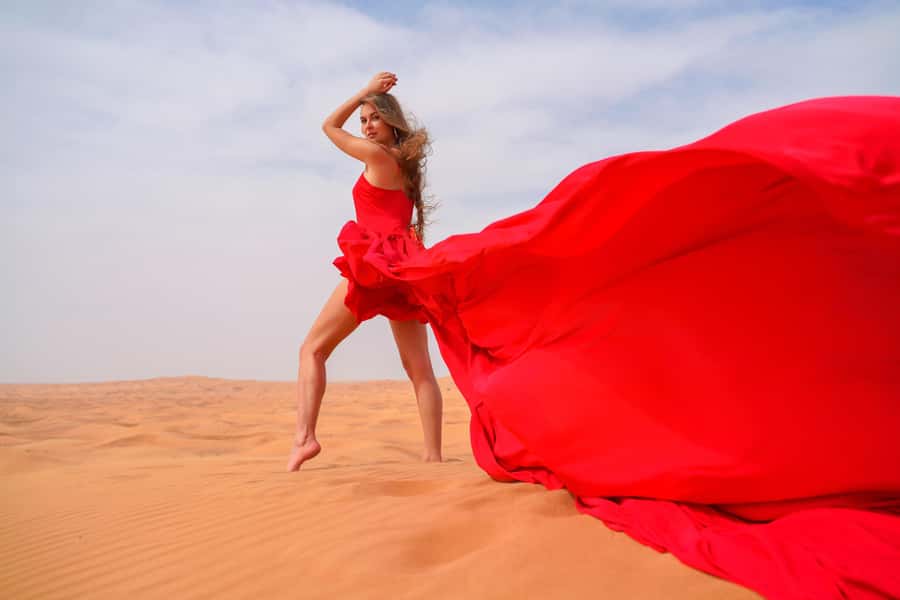 Dubai: Private Flying Dress Photography and Dune Drive Trip - Why this Dubai desert photo trip feels different