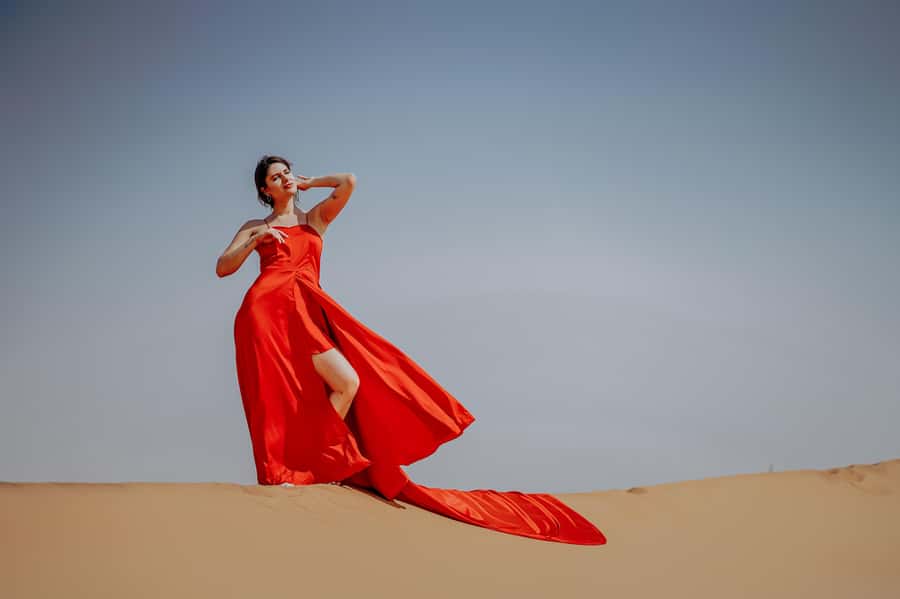 Dubai: Private Flying Dress Photography and Dune Drive Trip - What you receive after the shoot