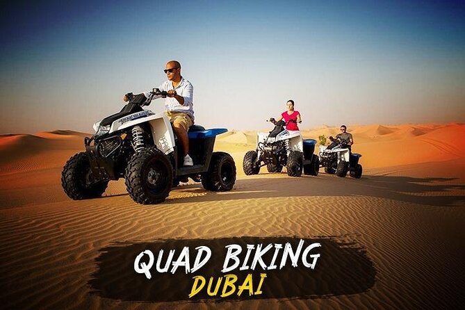 Dubai Quad bike ride 30 Min: Dune bashing, Sand Boarding & Dinner - From Dubai hotel pickup to the first sand tracks