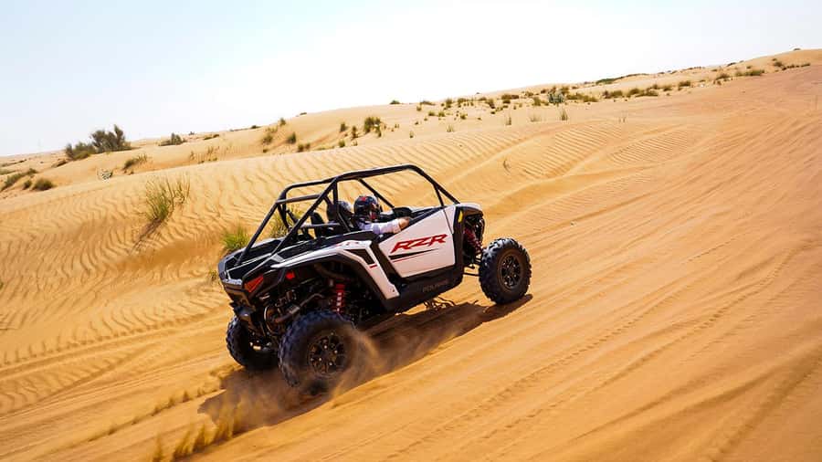 Dubai: Red Dune Desert, Dune Buggy Ride & BBQ Buffet Dinner - Sunset, Sandboarding, and a Short Camel Ride