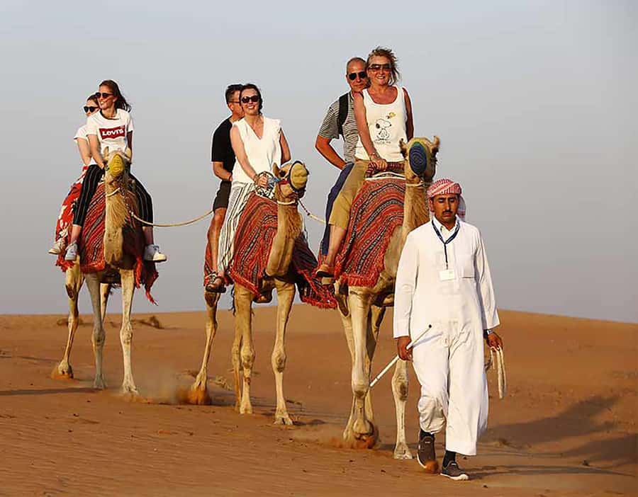 Dubai: Red Dunes Desert Safari with Premium Camp BBQ & Shows - Arriving at the premium desert camp