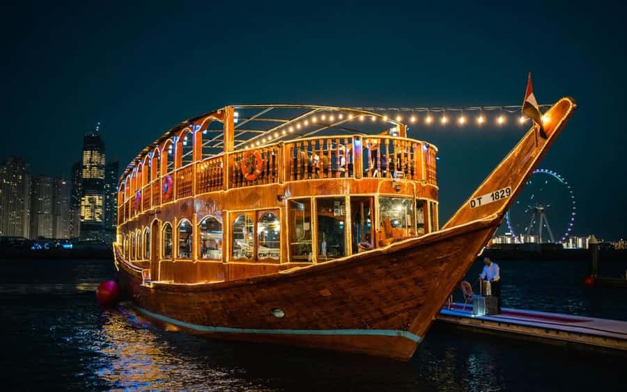 Dubai: Scenic Dhow Cruise with Buffet Dinner and Live Shows - Dinner on the creek