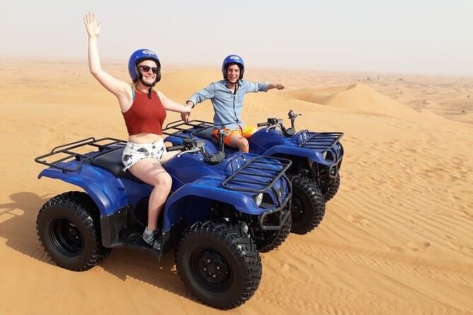 Dubai Self-drive Quad Bike, Sand Boarding, Camels & Refreshments - Reaching the red dunes from Dubai