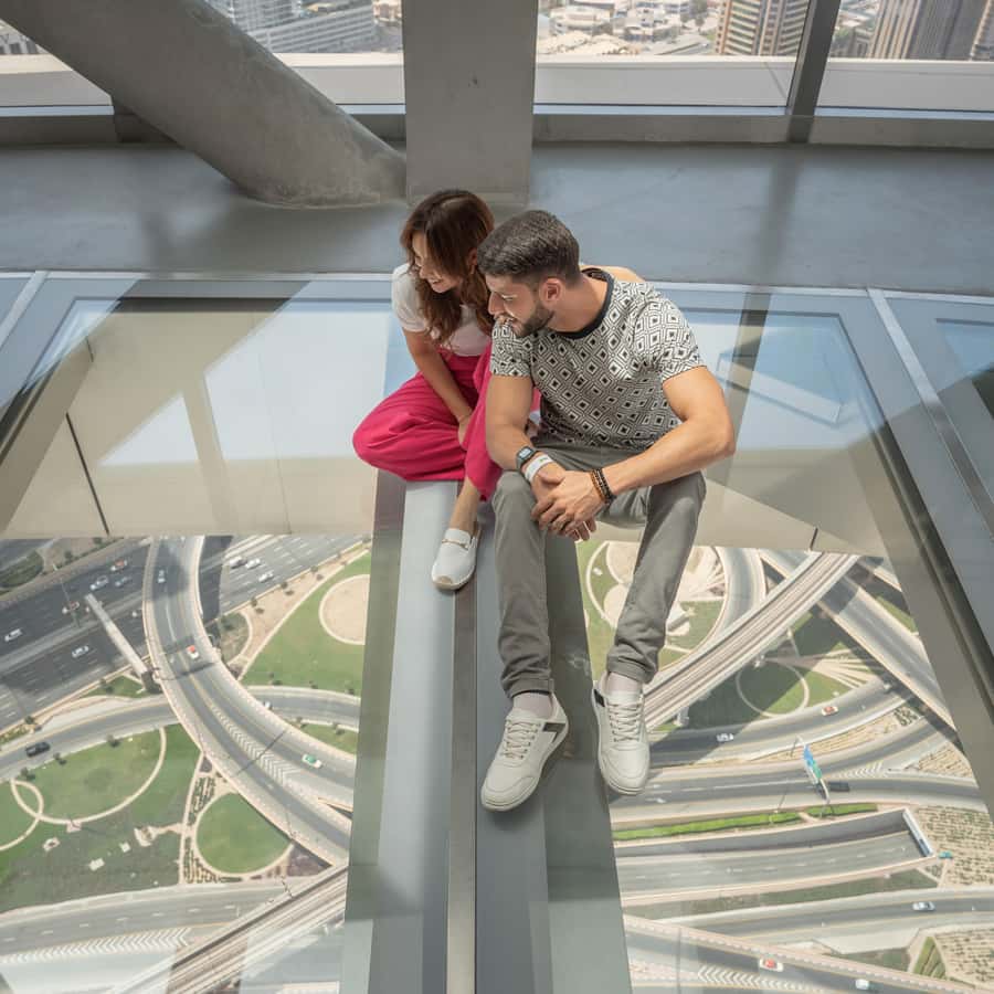 Dubai: Sky Views Observatory Ticket with Optional Extras - Looking across Downtown from 219.5 meters