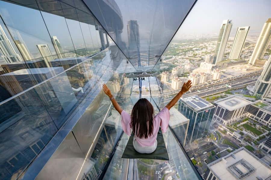 Dubai: Sky Views Observatory Ticket with Optional Extras - The Sky Glass Slide from level 53