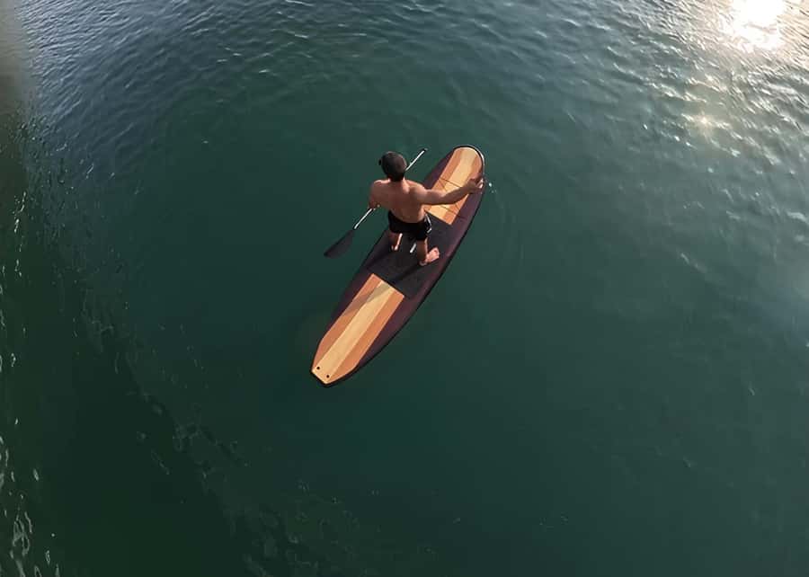 Dubai: Stand-Up Paddle Boarding with Burj Khalifa View - A low-angle view of Dubai’s skyline