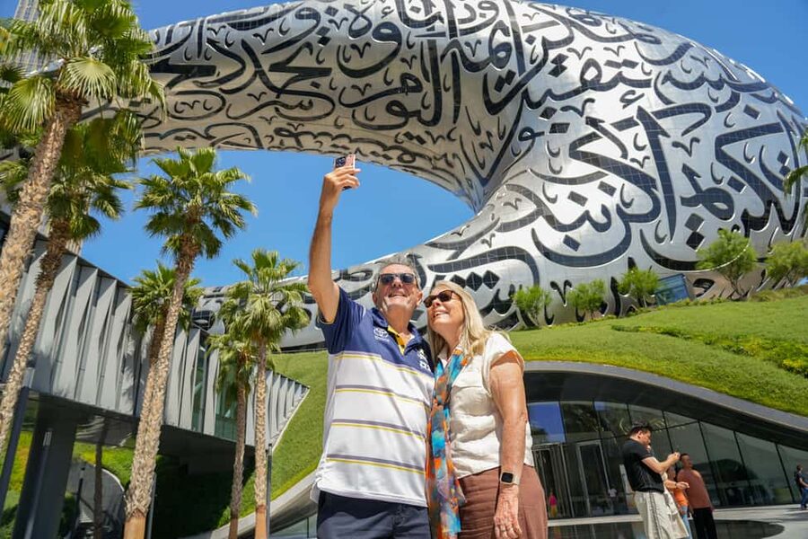 Dubai Top Highlights: Frame Entry, Souks, Abra & Street Food - Museum of the Future: striking from the outside