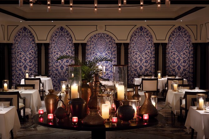Enigma-Taste of Persia at Versace Dubai - Indoor and Outdoor Tables by the Pool