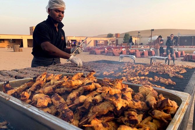 Evening Desert Safari BBQ Dinner With Quad Bike & Sand boarding - Tea, coffee, sheesha, and the BBQ buffet