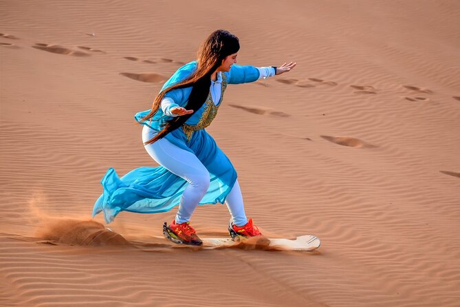 Evening Desert Safari Dubai with BBQ Dinner & Shows - Dune bashing and sandboarding at Al Madam