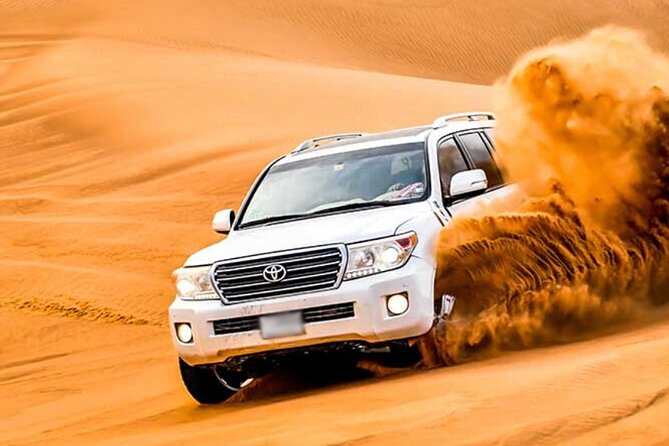 Evening Desert Safari Dubai with Camel Riding & BBQ Buffet Dinner - From Dubai to Lahbab’s tall dunes