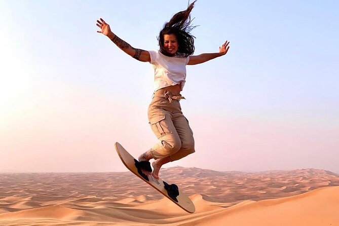 Evening Desert Safari Tours - Sandboarding, camel riding, and desert photographs