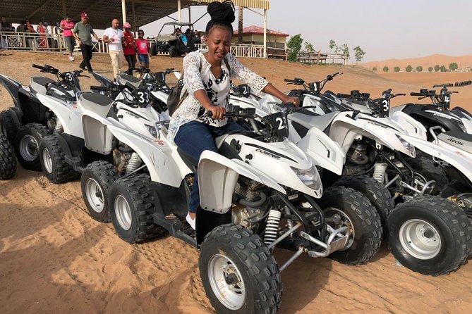 Evening Desert Safari with Quad Bike, Dune Bashing, Entertainments, BBQ Dinner - From Dubai pickup to the red dunes near Lahbab