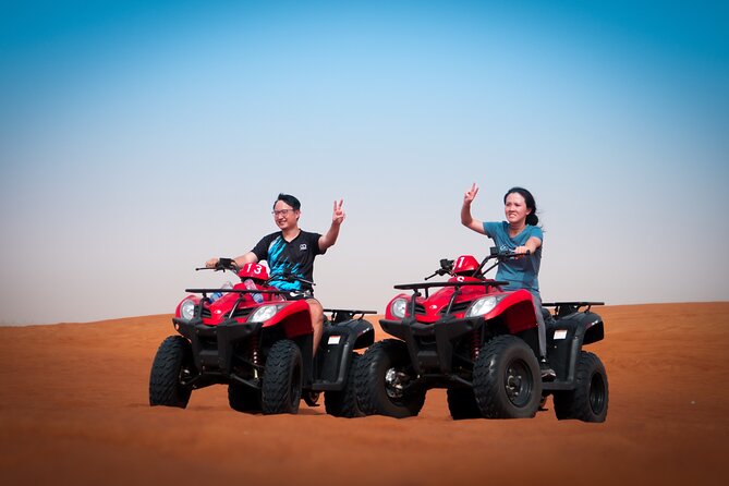 Evening Quad Bike, Desert Safari in Dubai , BBQ Dinner and Shows - The first thrill: a 30-minute quad-bike ride