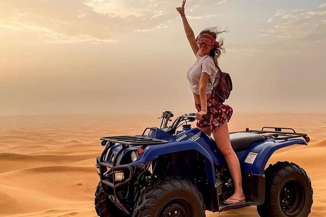 Evening Red Dunes Safari with Quad Biking, BBQ Dinner & LiveShows - The quad-bike ride at Lahbab